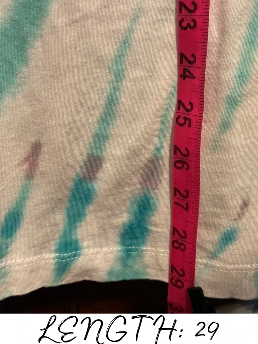 True Religion White and Teal Tie-Dye Logo Tee XXL Unisex